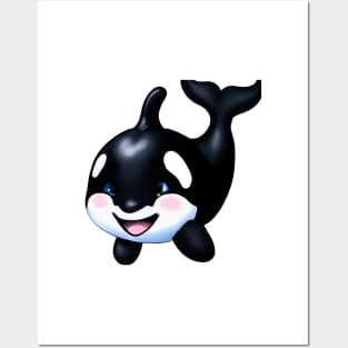 Cute Orca Drawing Posters and Art